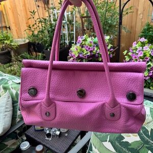 Vintage Tanner Krolle London Pebbled Leather Pink Bag